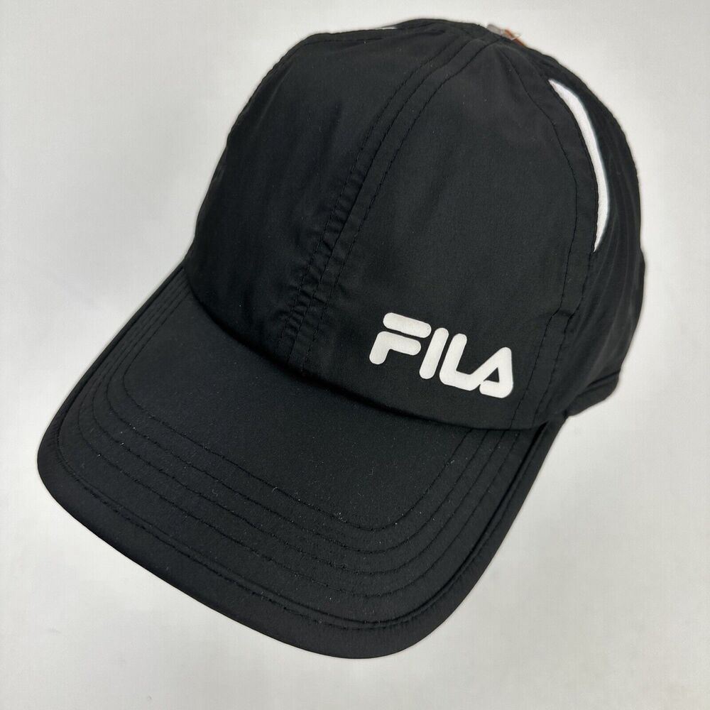 Fila Black White Ball Cap Hat Adjustable Baseball New
